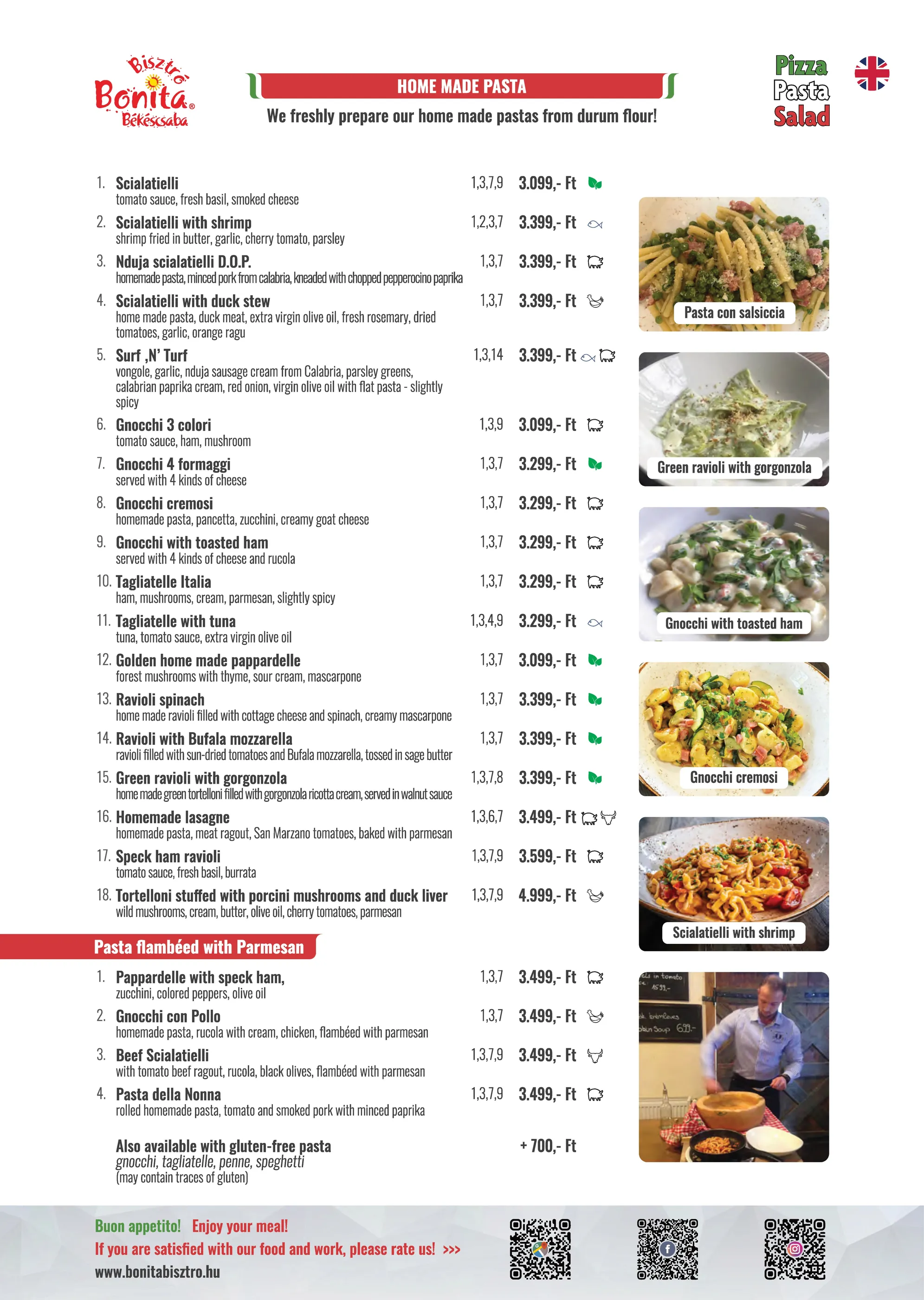 Bonita Bisztró Békéscsaba – menu page 10.