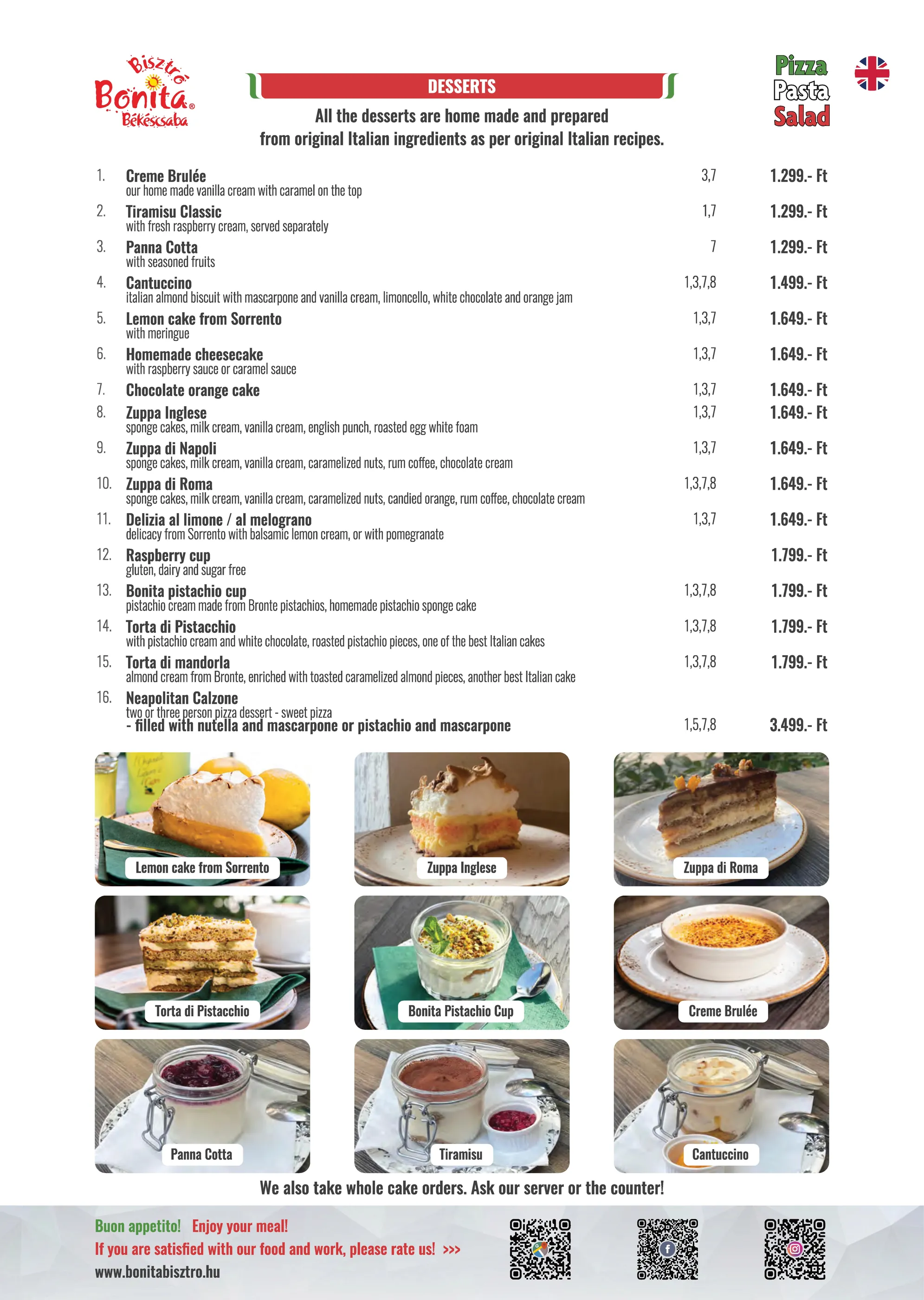 Bonita Bisztró Békéscsaba – menu page 12.
