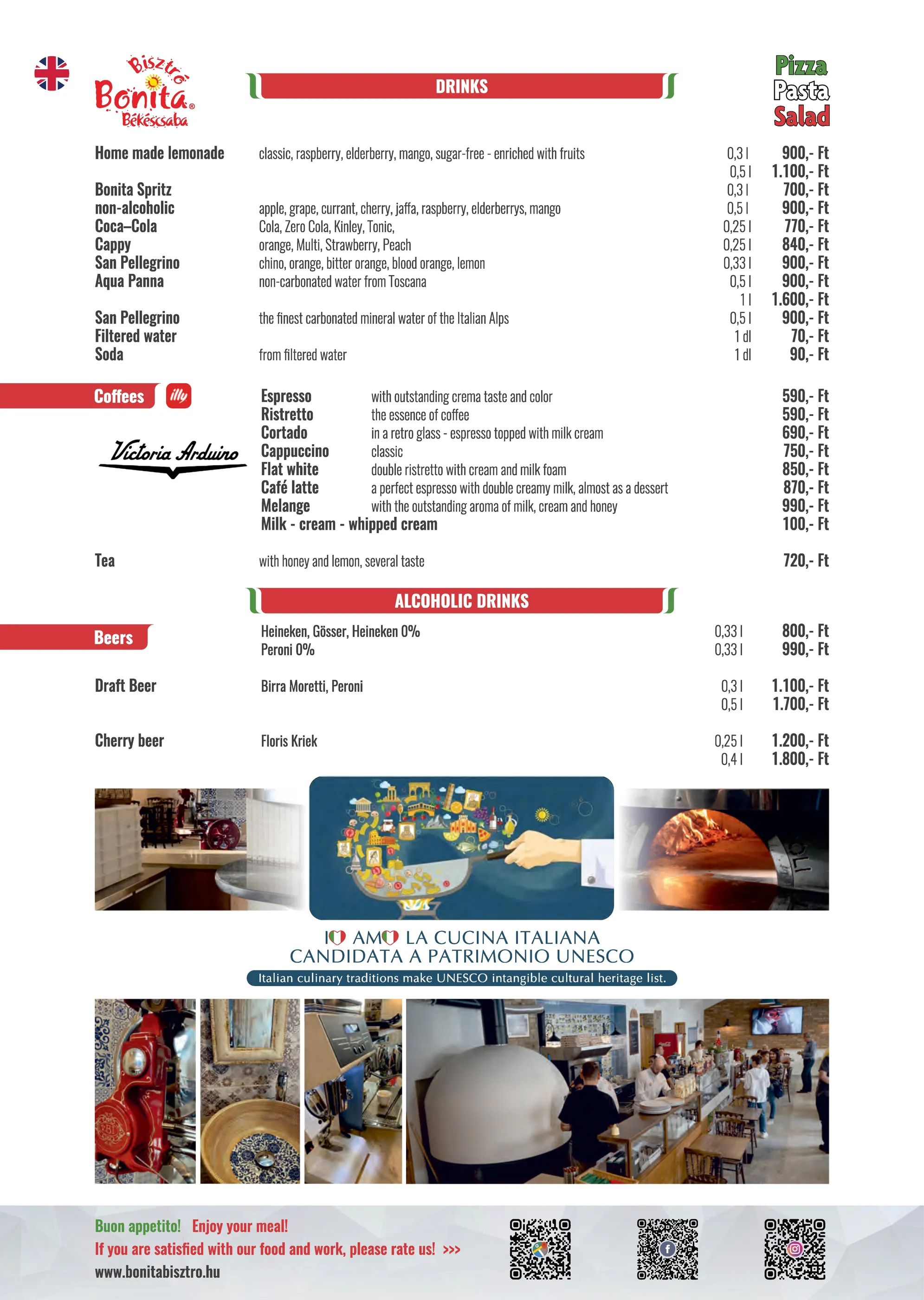Bonita Bisztró Békéscsaba – menu page 13.