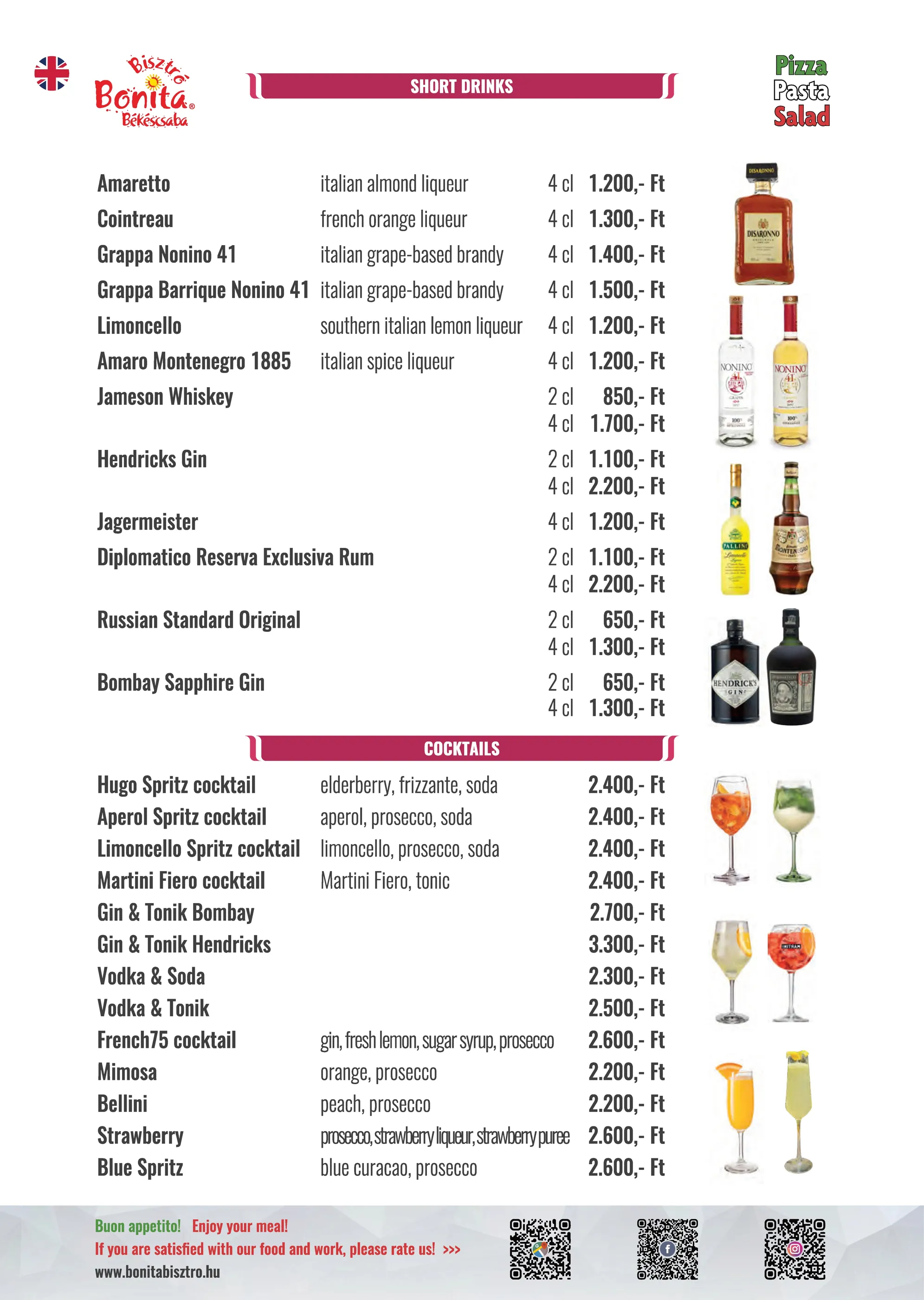 Bonita Bisztró Békéscsaba – menu page 15.