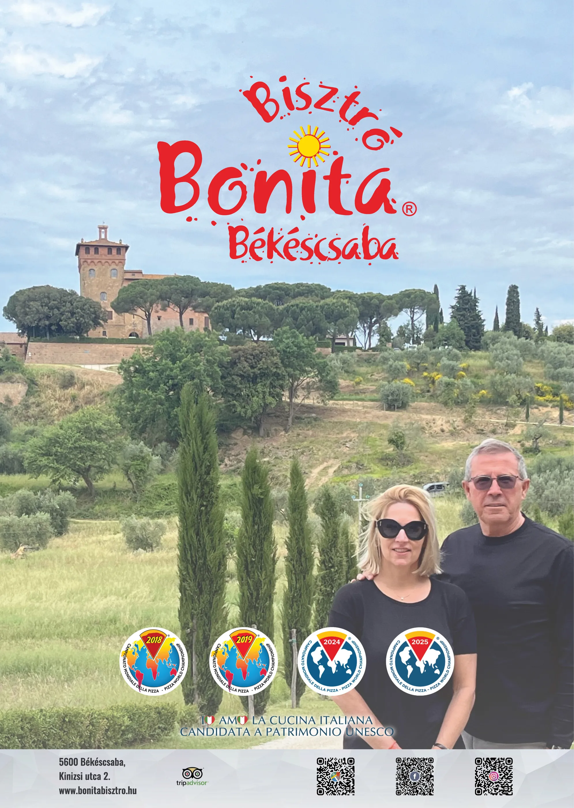 Bonita Bisztró Békéscsaba – étlap oldal 1.