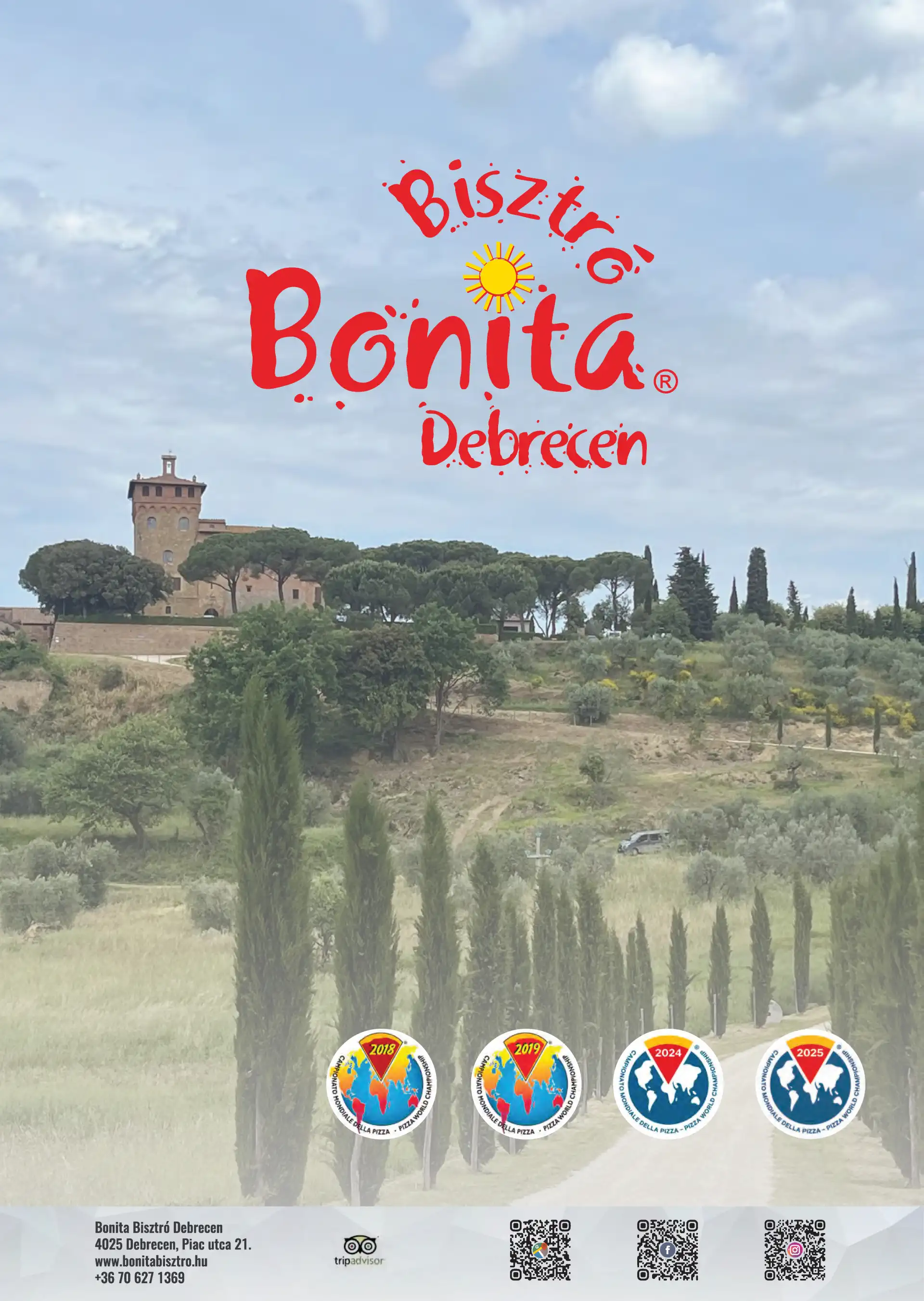 Bonita Bisztró Debrecen – menu page 1.