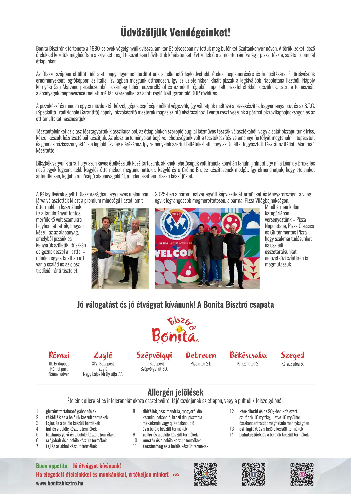 Bonita Bisztró Debrecen – menu page 5.