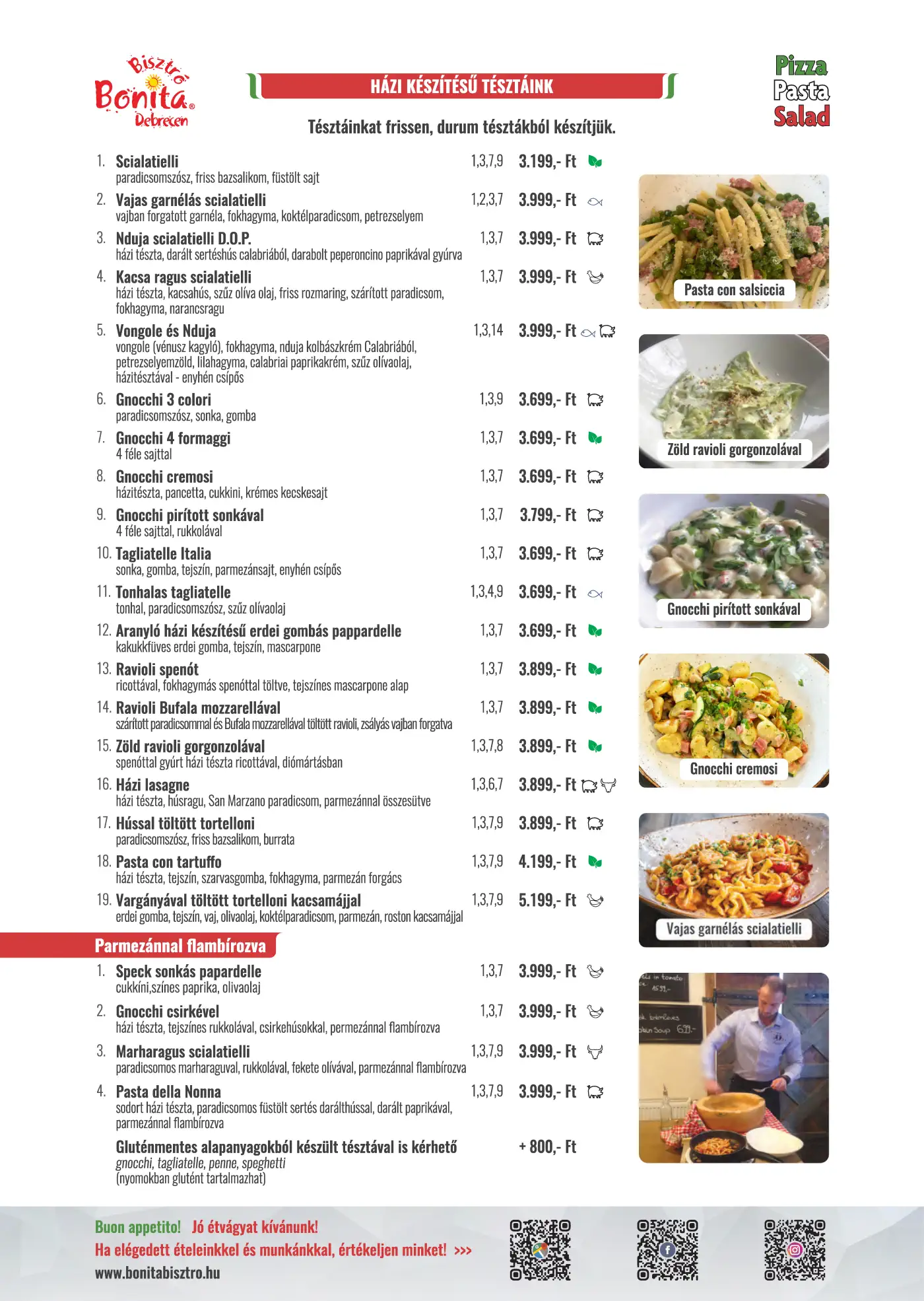 Bonita Bisztró Debrecen – menu page 10.