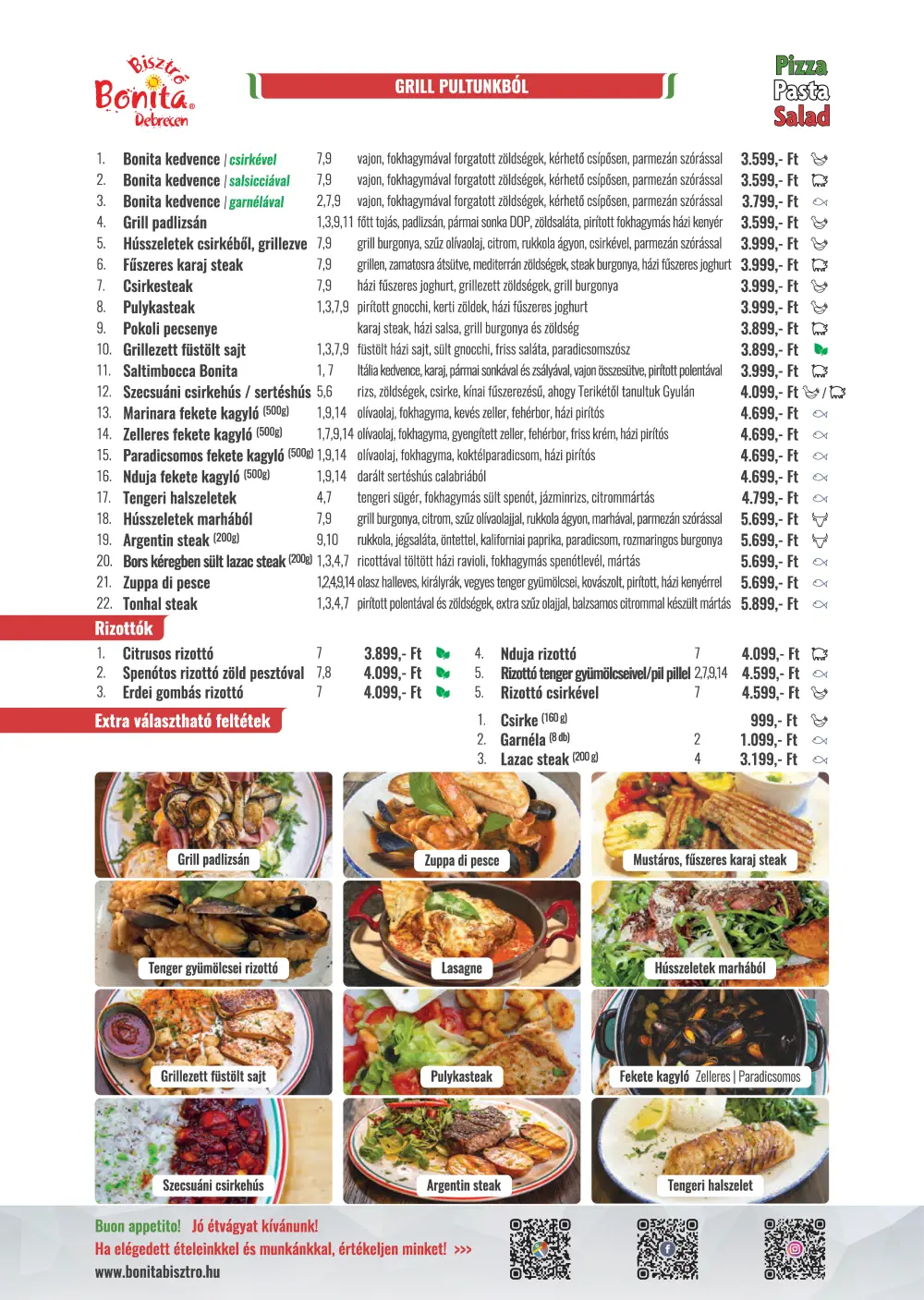 Bonita Bisztró Debrecen – menu page 11.