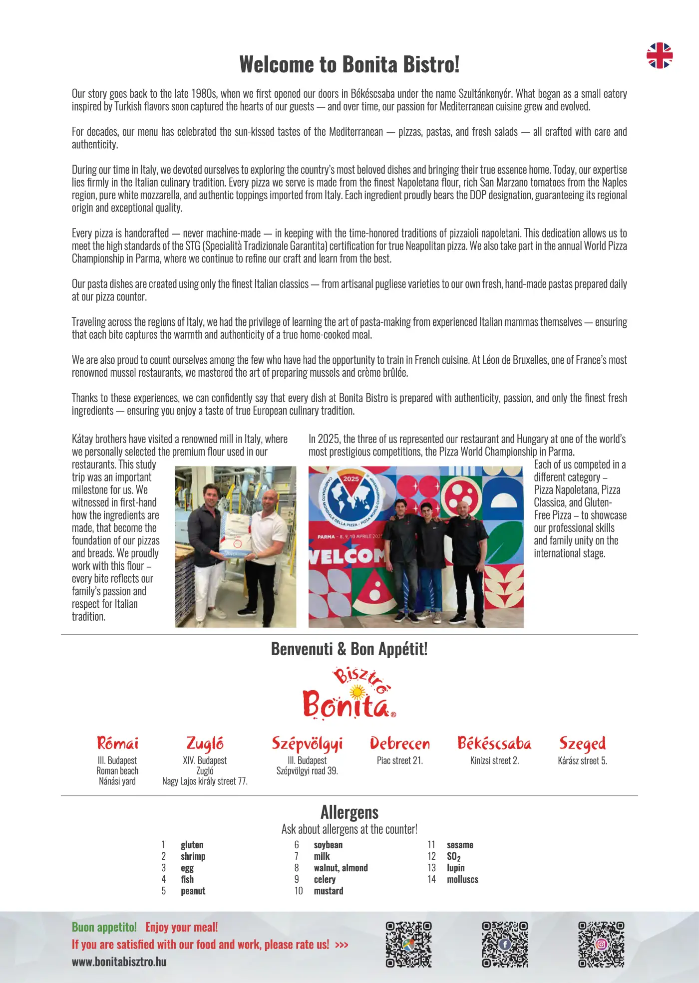 Bonita Bisztró Debrecen – menu page 14.