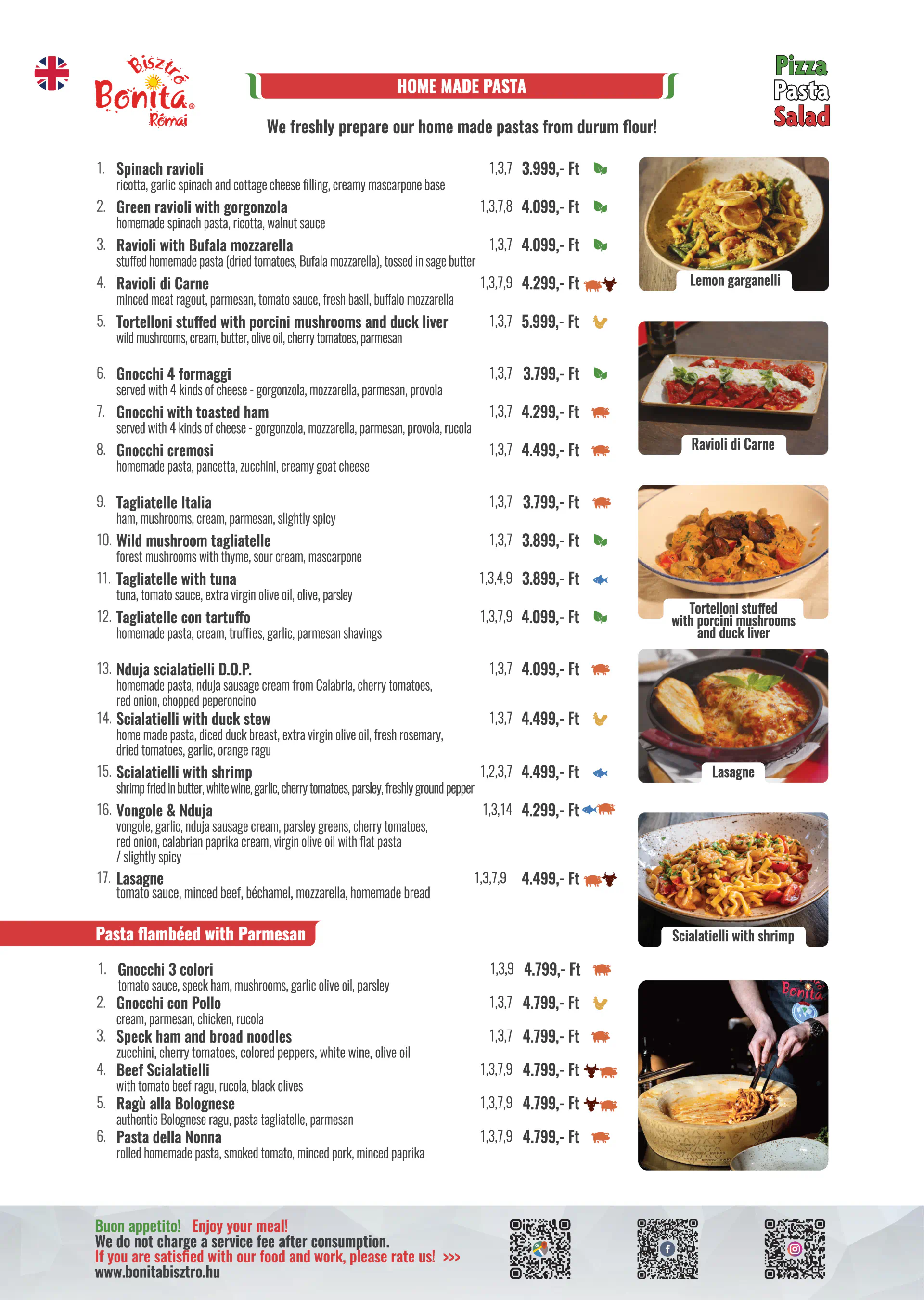 Bonita Bisztró III. Római Part – menu page 6.