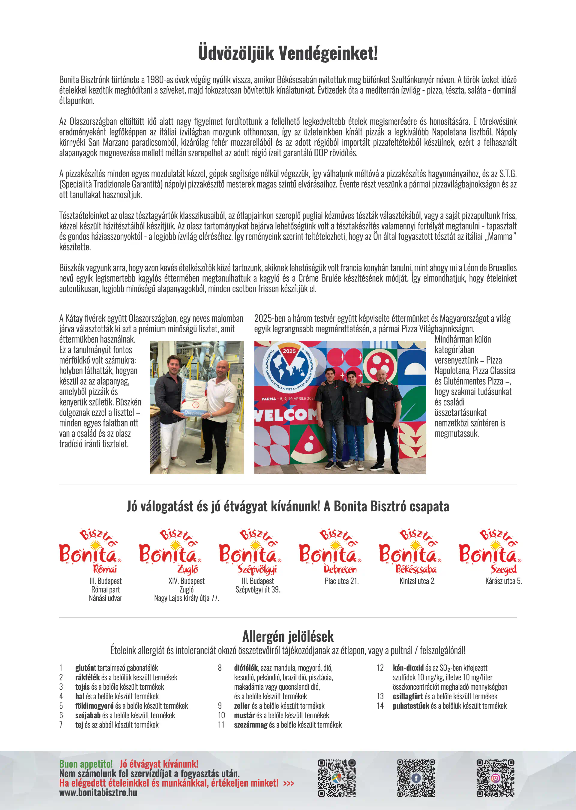Bonita Bisztró III. Római Part – étlap oldal 2.
