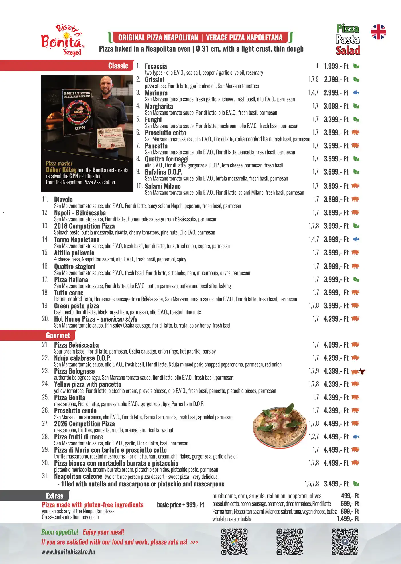 Bonita Bisztró Szeged – menu page 5.