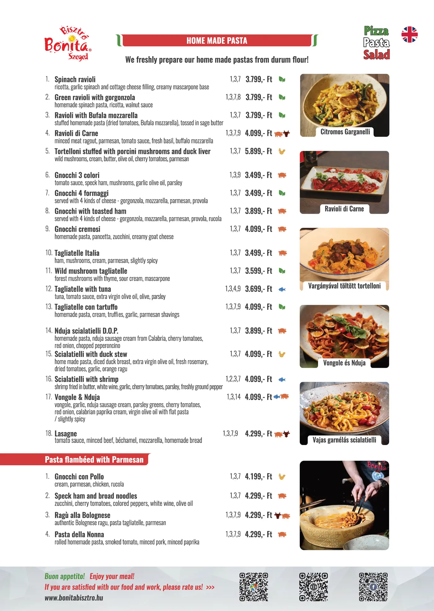 Bonita Bisztró Szeged – menu page 7.