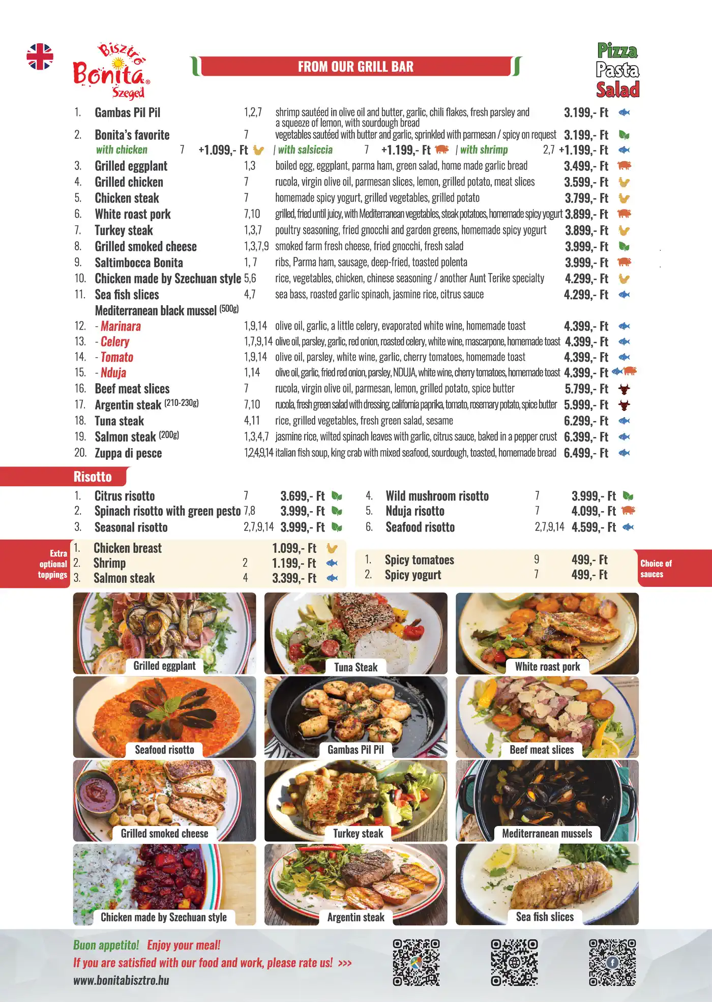 Bonita Bisztró Szeged – menu page 8.