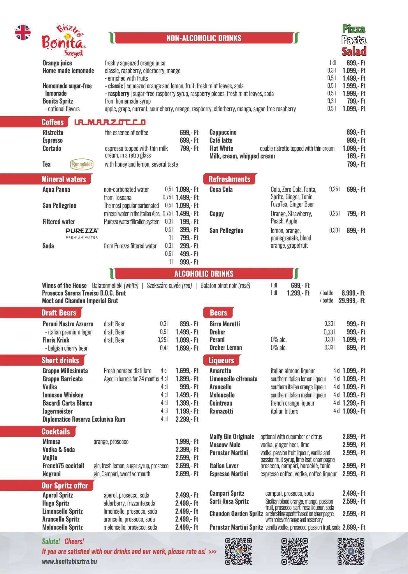 Bonita Bisztró Szeged – menu page 10.