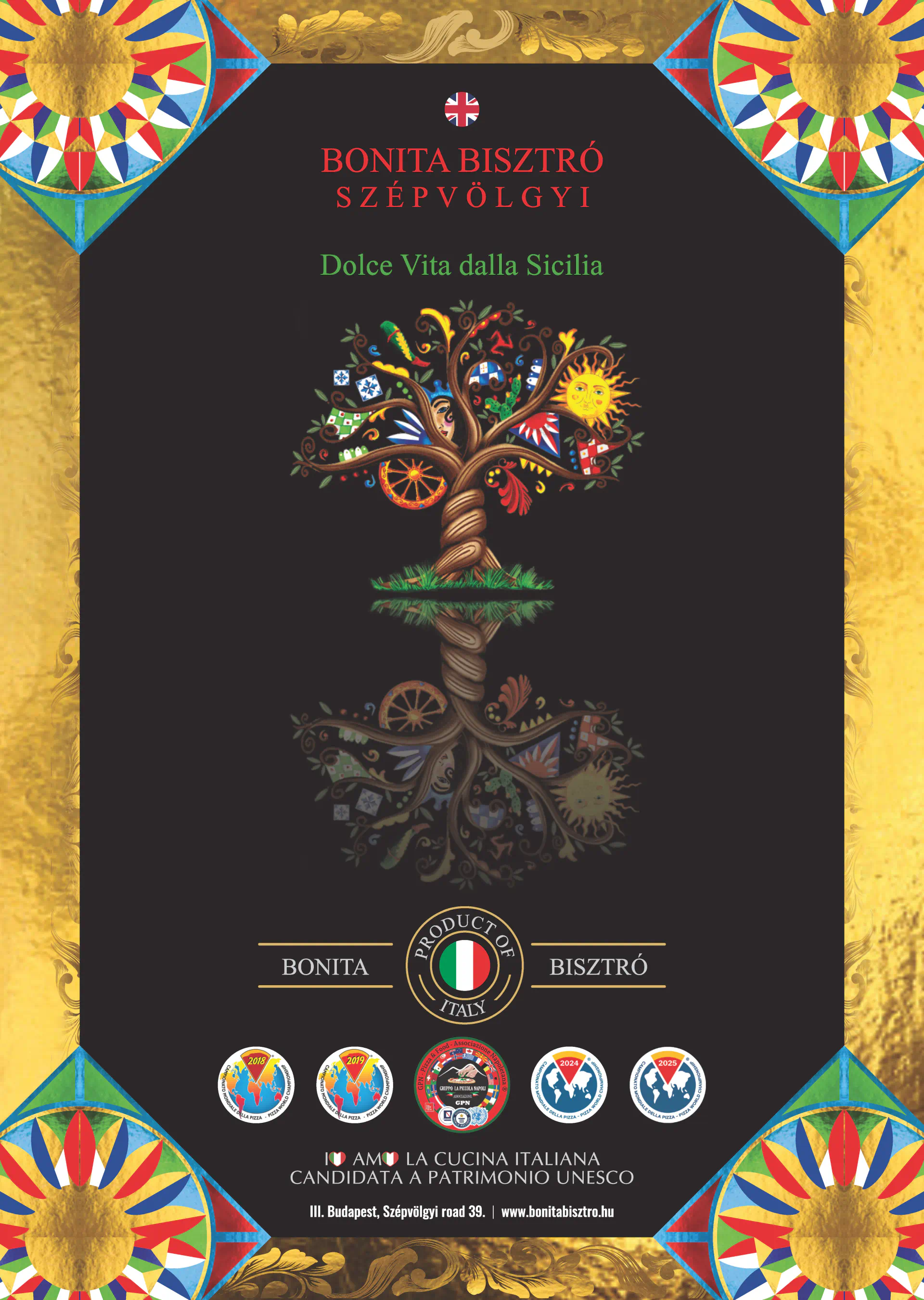 Bonita Bisztró Szépvölgyi út – menu page 1.