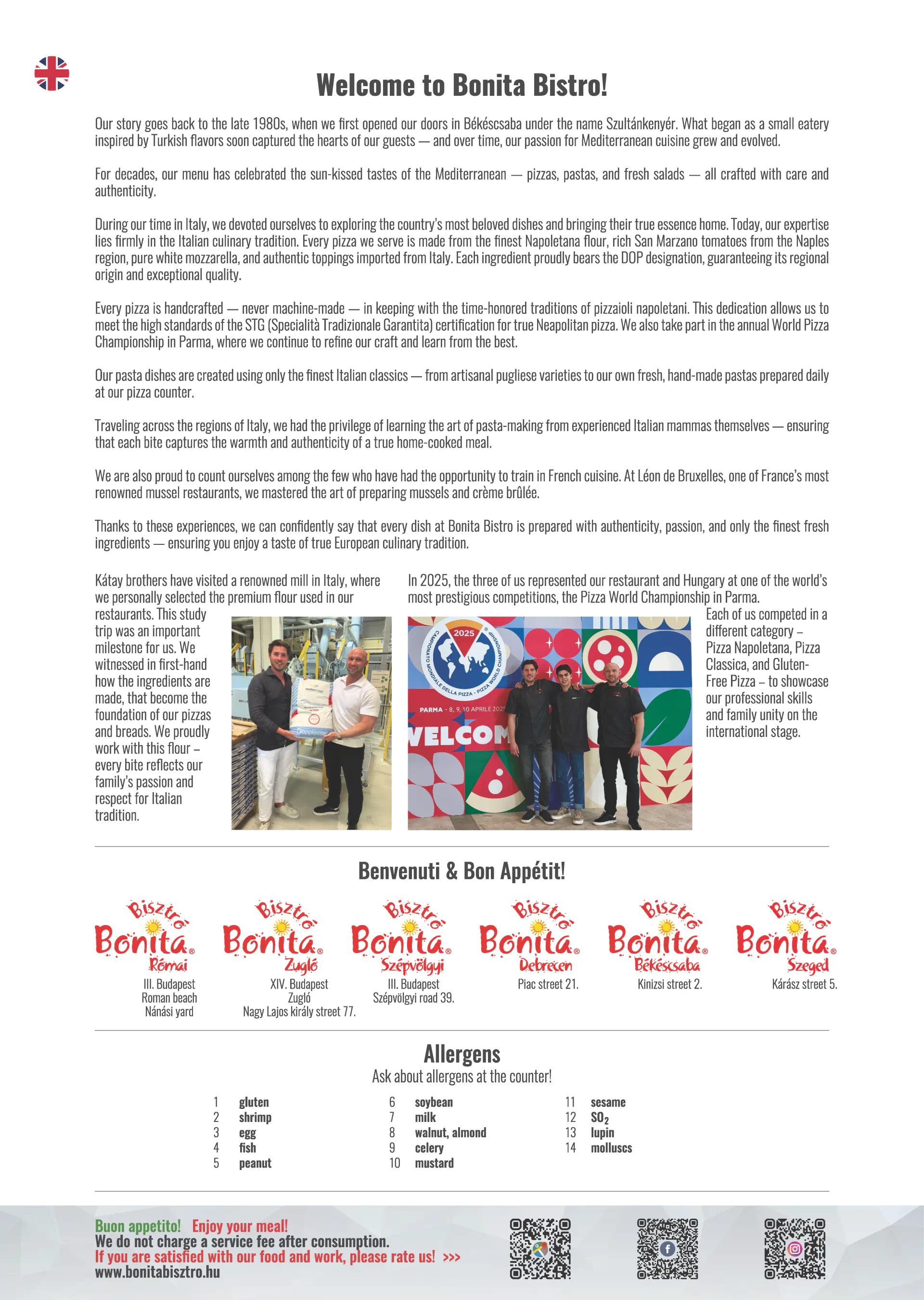 Bonita Bisztró Szépvölgyi út – menu page 2.
