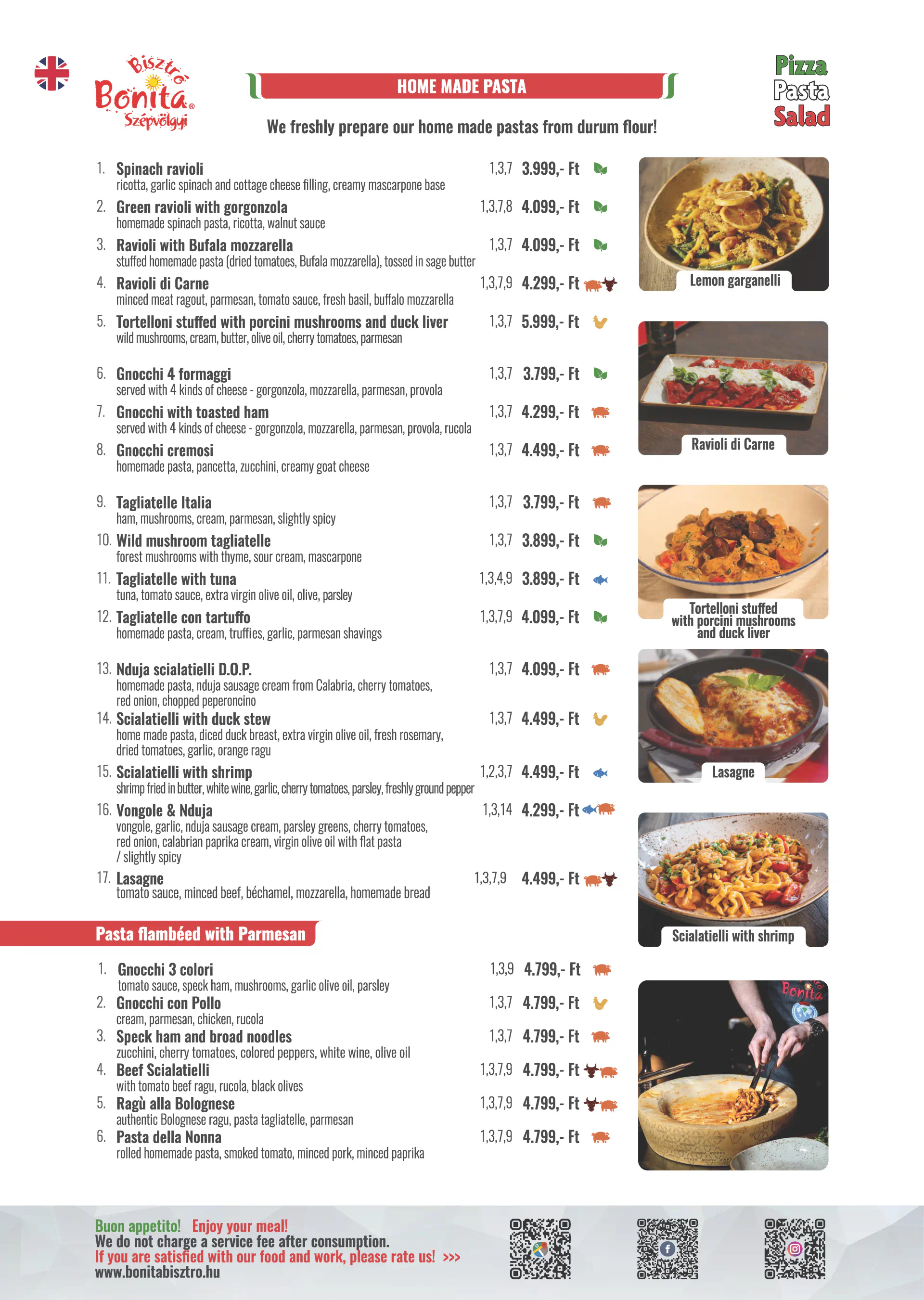 Bonita Bisztró Szépvölgyi út – menu page 6.