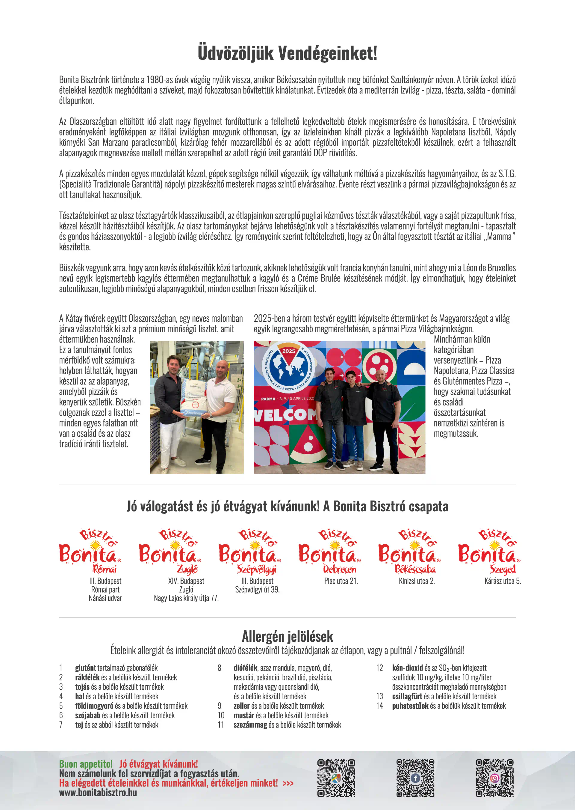 Bonita Bisztró Szépvölgyi út – étlap oldal 2.