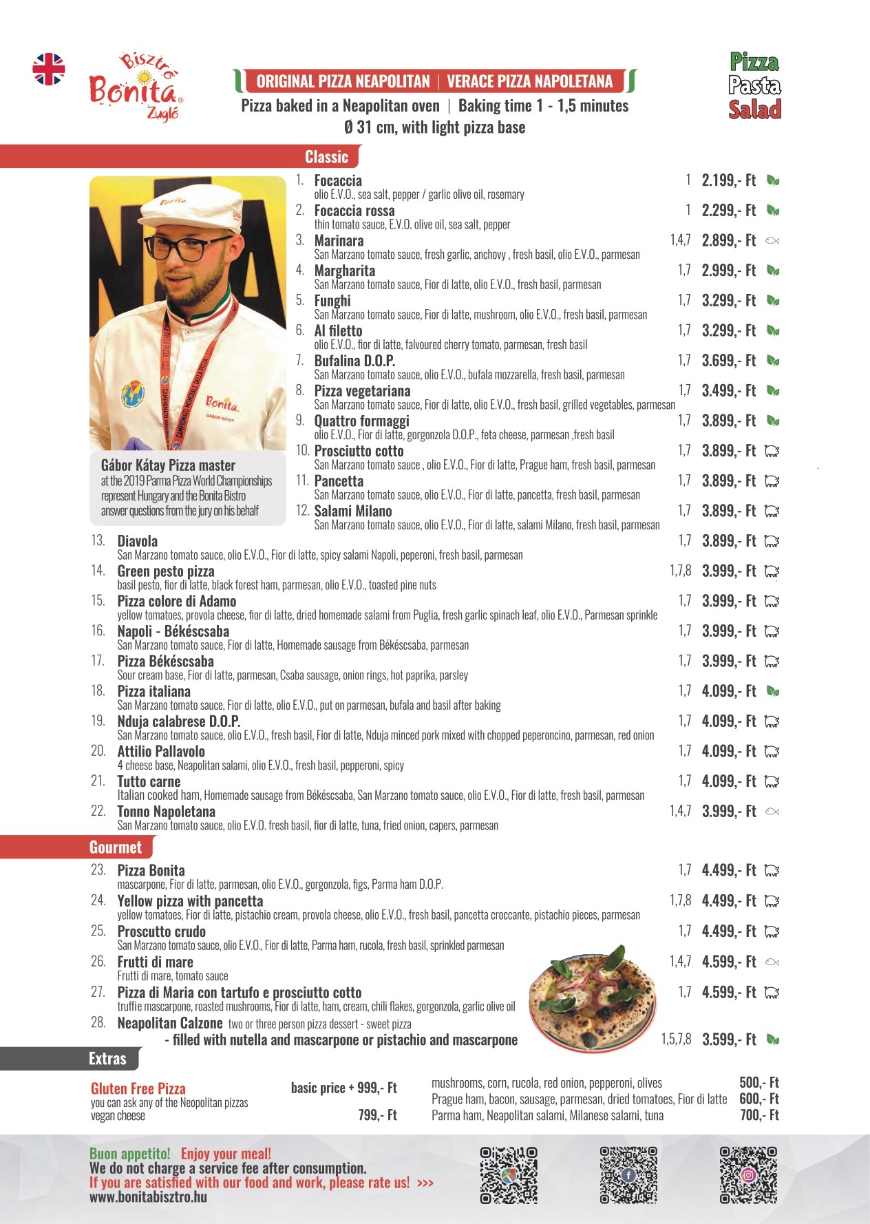 Bonita Bisztró XIV. Zugló – menu page 4.