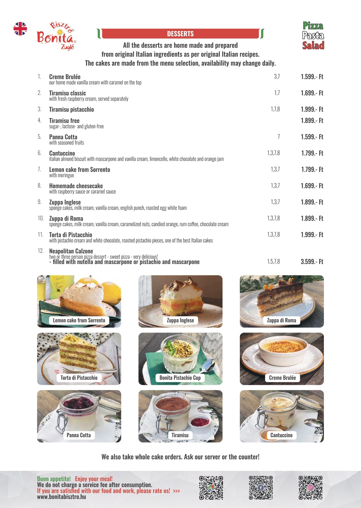 Bonita Bisztró XIV. Zugló – menu page 8.